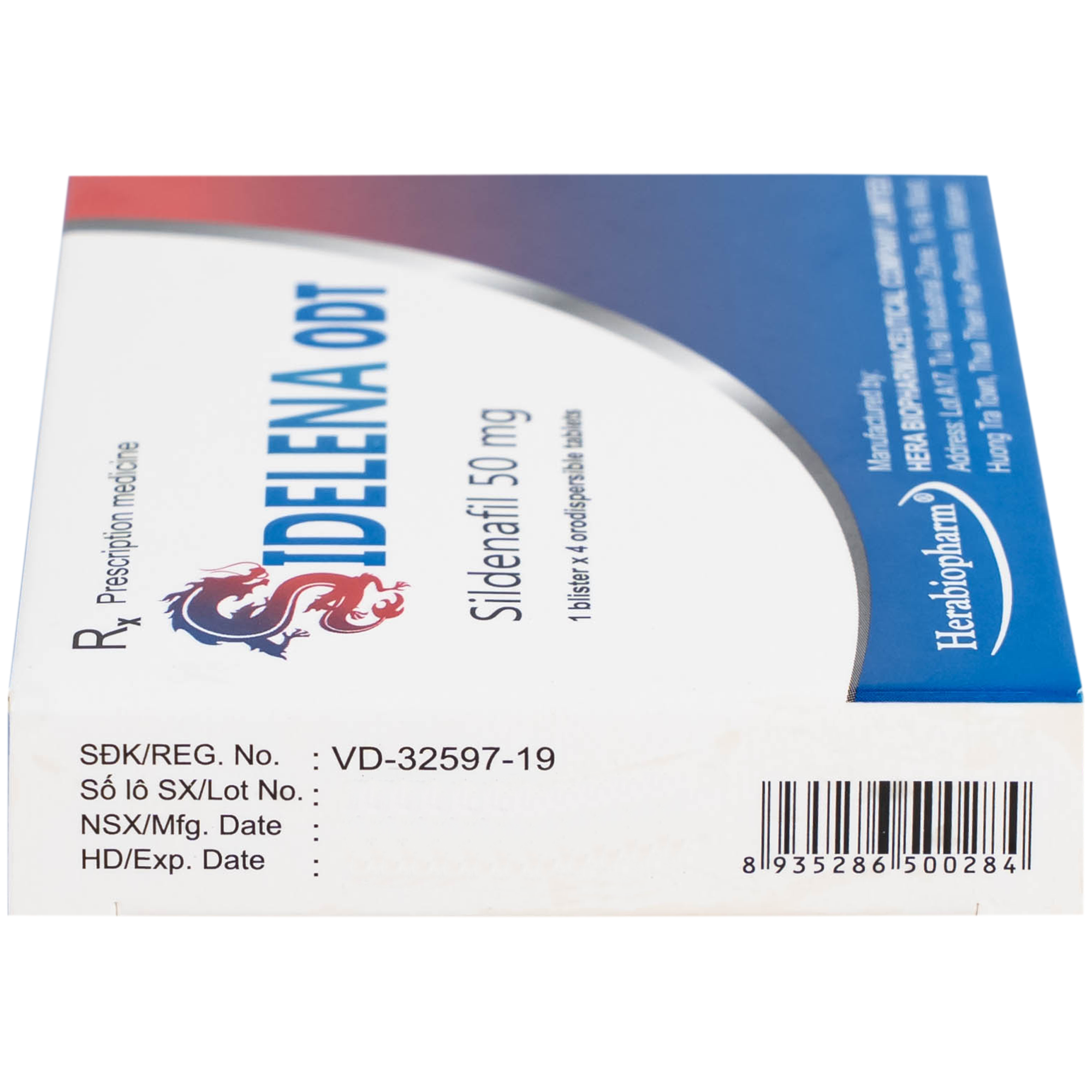 Hình ảnh Thuốc Sidelena ODT 50mg Herabiopharm điều trị rối loạn chức năng cương dương ở nam giới (1 vỉ x 4 viên)