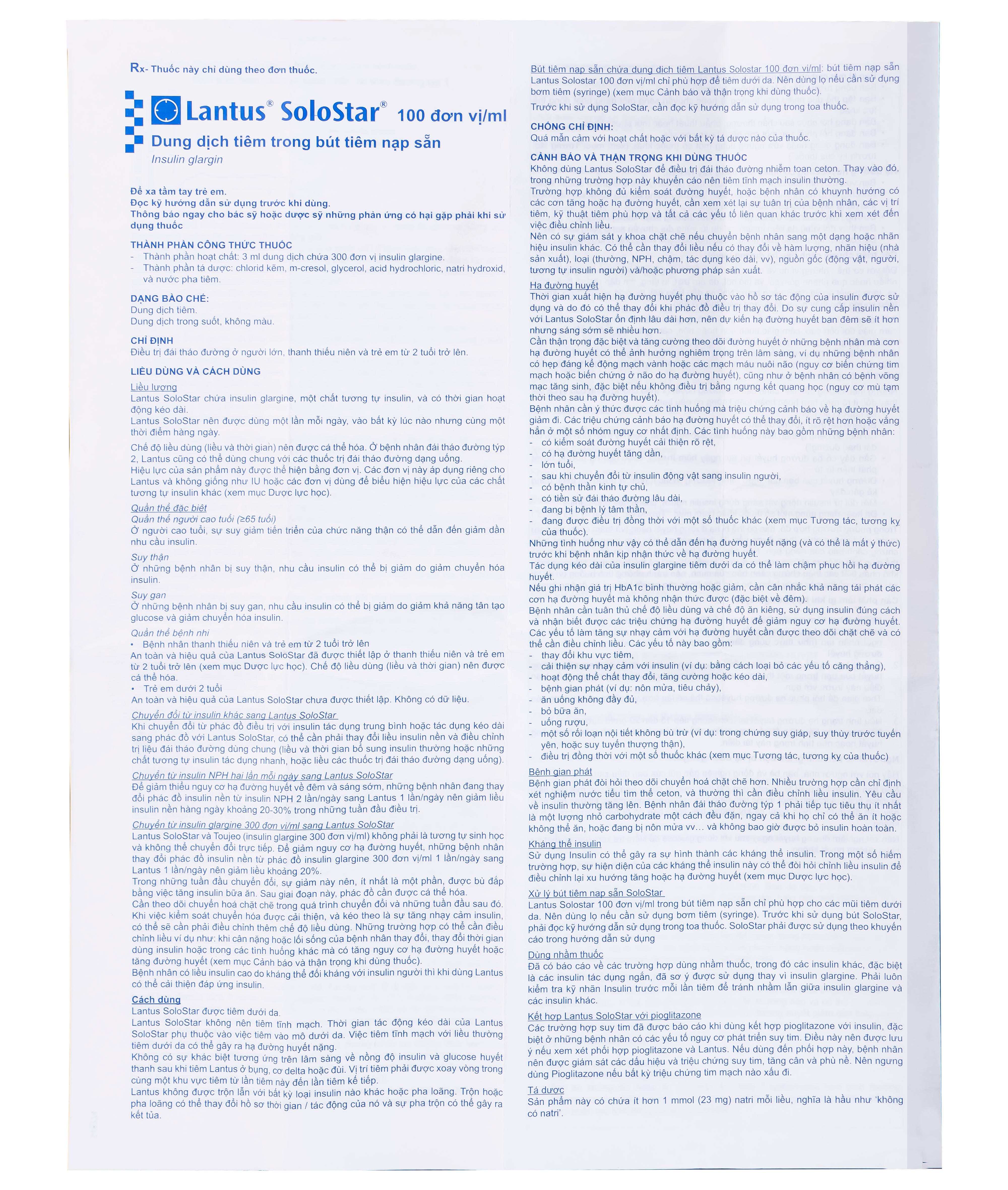 Hình ảnh Bút tiêm Lantus SoloStar 100 Units/ml điều trị đái tháo đường (5 cây x 3ml)