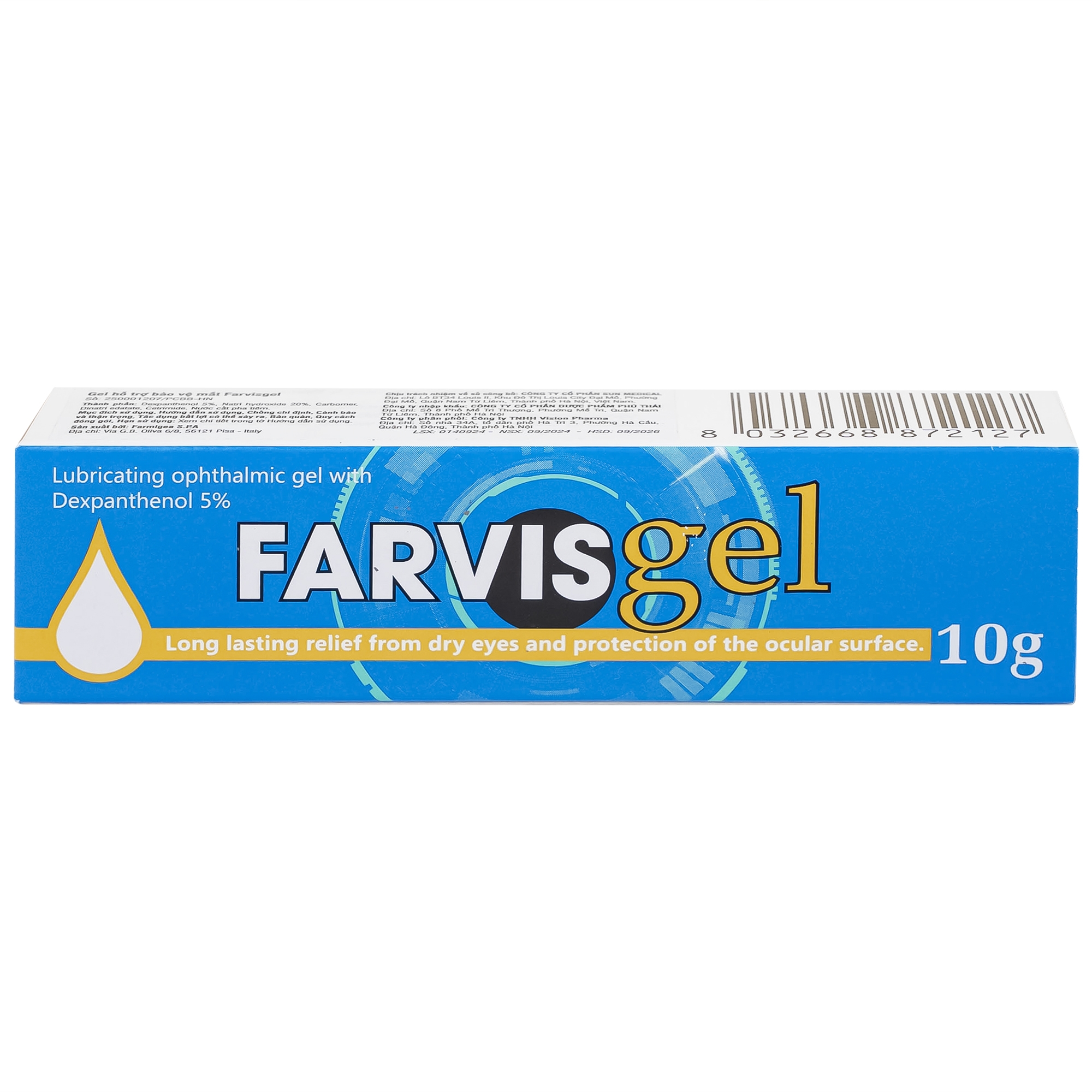 Hình ảnh Gel dưỡng mắt, làm dịu và giảm khô mắt Favisgel Vision Pharma10g