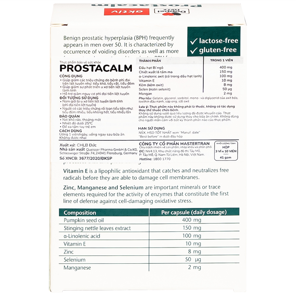 Hình ảnh Viên uống Prostacalm Doppelherz Aktiv ngăn ngừa và hạn chế phát triển của u xơ (30 viên)