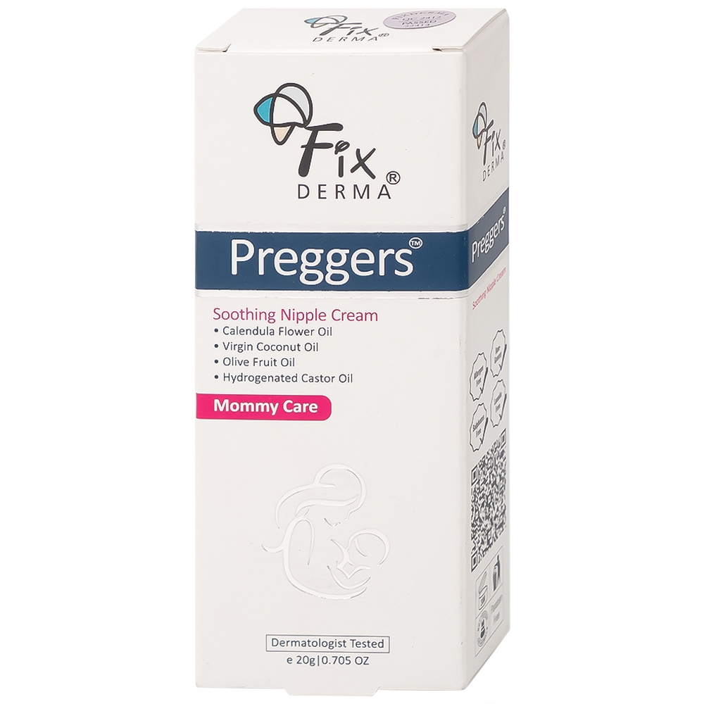 Hình ảnh Kem Preggers Soothing Nipple Cream Fixderma hỗ trợ dưỡng ẩm, phục hồi, làm dịu núm vú bị khô (20g)