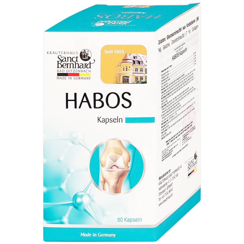 Hình ảnh Viên uống Habos Kapseln Sanct Bernhard tăng tiết dịch nhờn cho khớp, hỗ trợ tái tạo mô sụn khớp (60 viên)