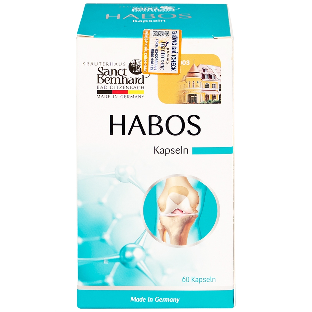 Hình ảnh Viên uống Habos Kapseln Sanct Bernhard tăng tiết dịch nhờn cho khớp, hỗ trợ tái tạo mô sụn khớp (60 viên)