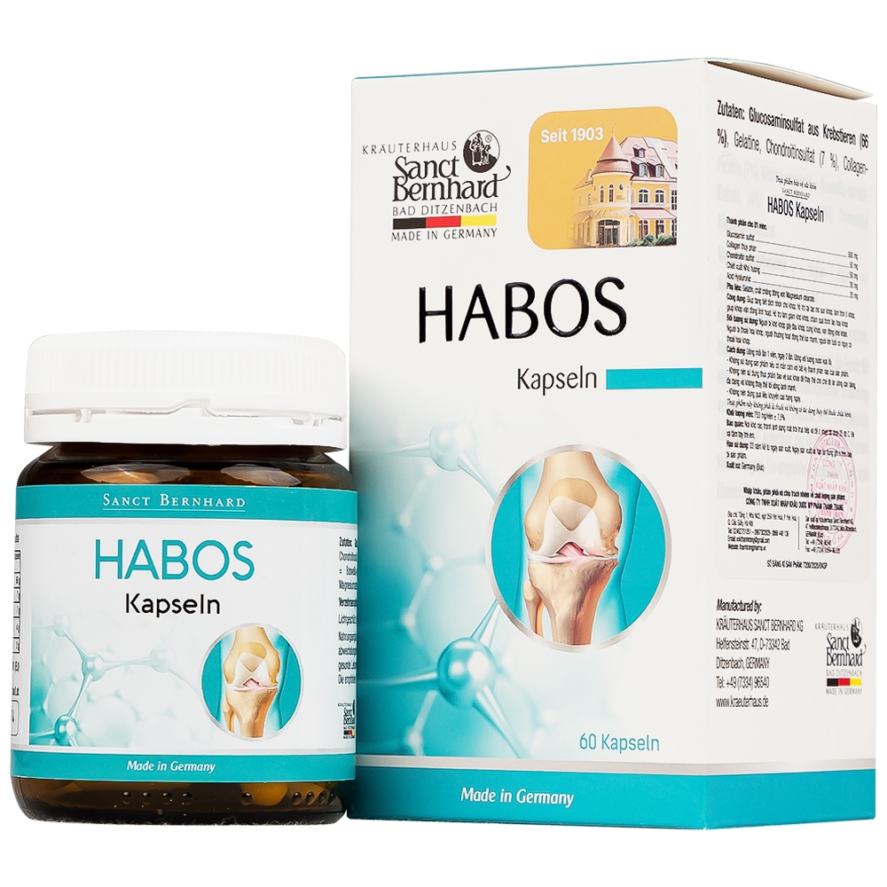 Hình ảnh Viên uống Habos Kapseln Sanct Bernhard tăng tiết dịch nhờn cho khớp, hỗ trợ tái tạo mô sụn khớp (60 viên)