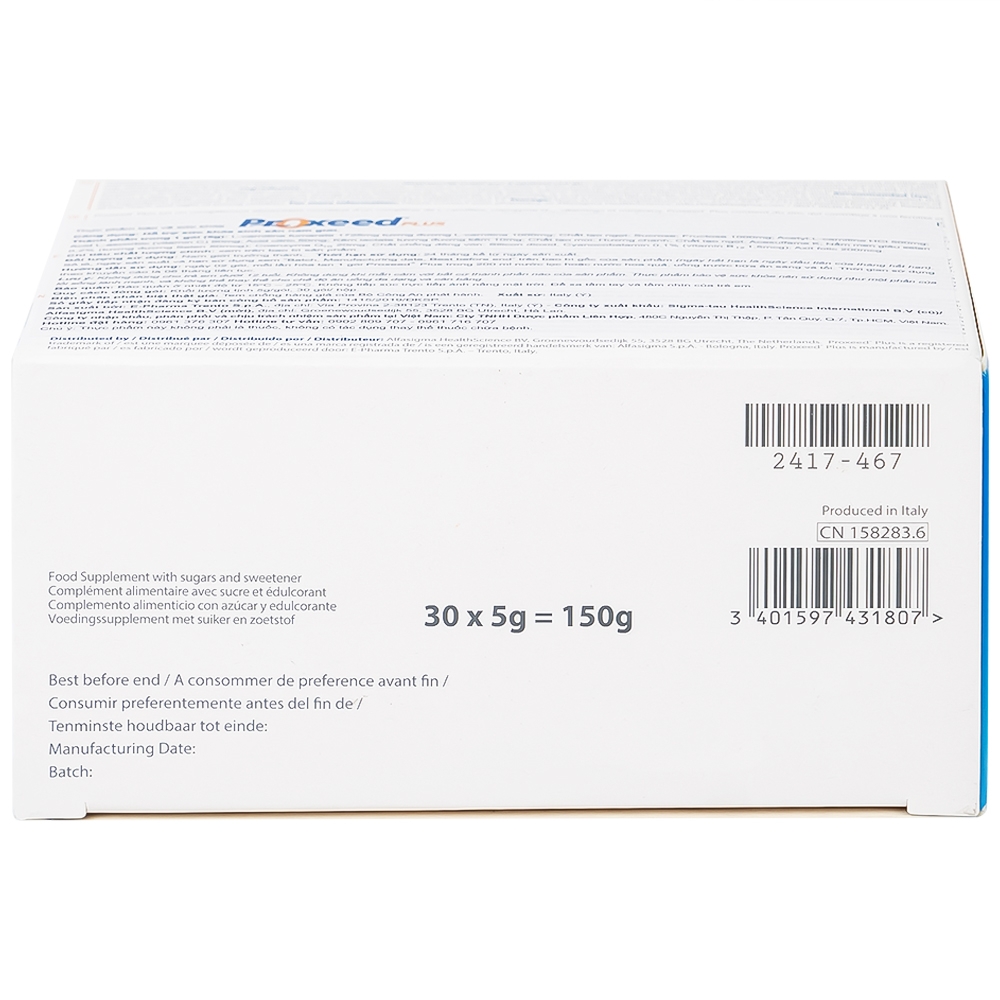 Hình ảnh Bột Proxeed Plus Sigma-tau hỗ trợ sức khỏe sinh sản nam giới (30 gói x 5g)