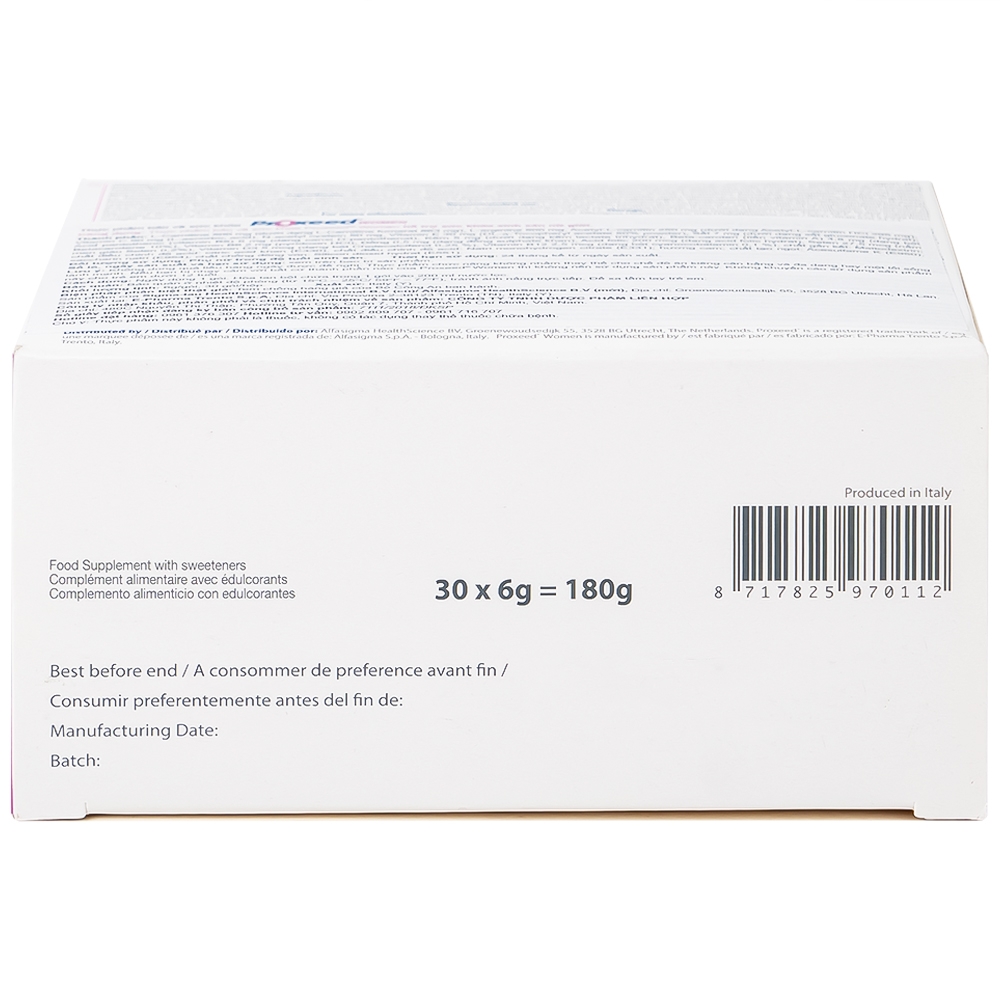 Hình ảnh Bột Proxeed Women Sigma-tau HealthScience hỗ trợ sức khỏe sinh sản nữ giới (30 gói x 6g)
