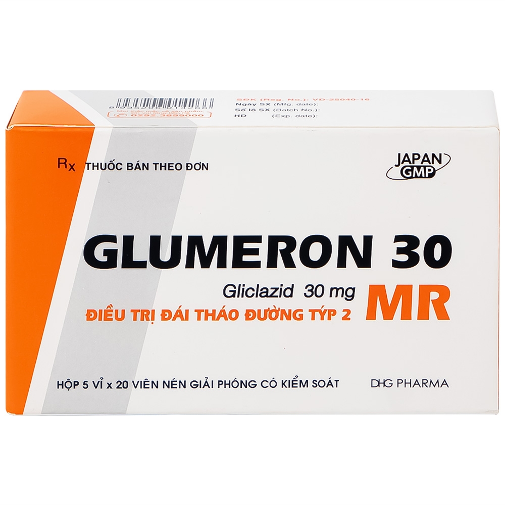 Hình ảnh Thuốc Glumeron 30 MR DHG điều trị bệnh đái tháo đường típ 2 (5 vỉ x 20 viên)