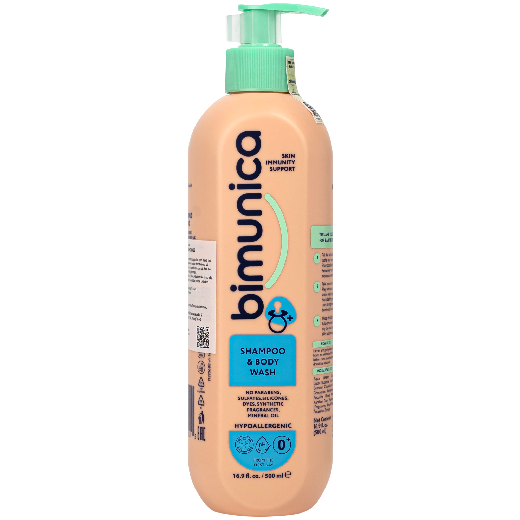 Hình ảnh Sữa tắm gội cho trẻ sơ sinh và trẻ nhỏ 2in1 Bimunica dịu nhẹ, an toàn cho da và tóc (500ml)