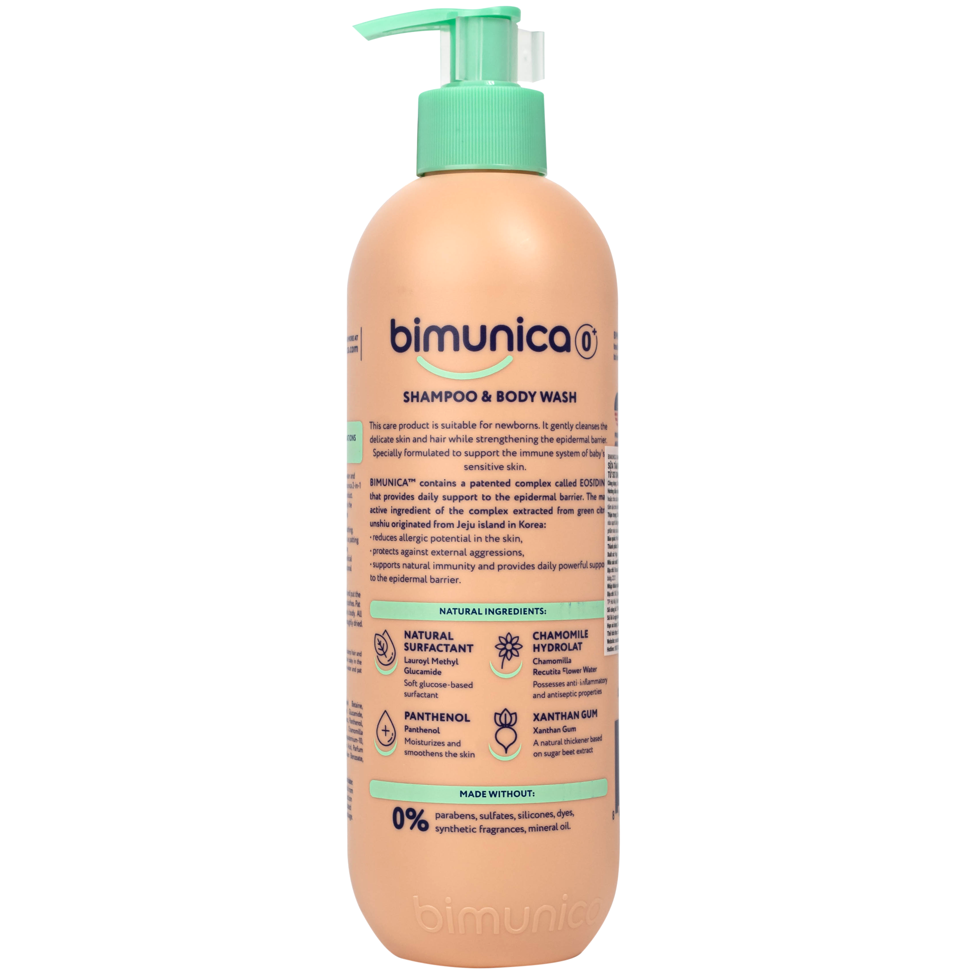 Hình ảnh Sữa tắm gội cho trẻ sơ sinh và trẻ nhỏ 2in1 Bimunica dịu nhẹ, an toàn cho da và tóc (500ml)