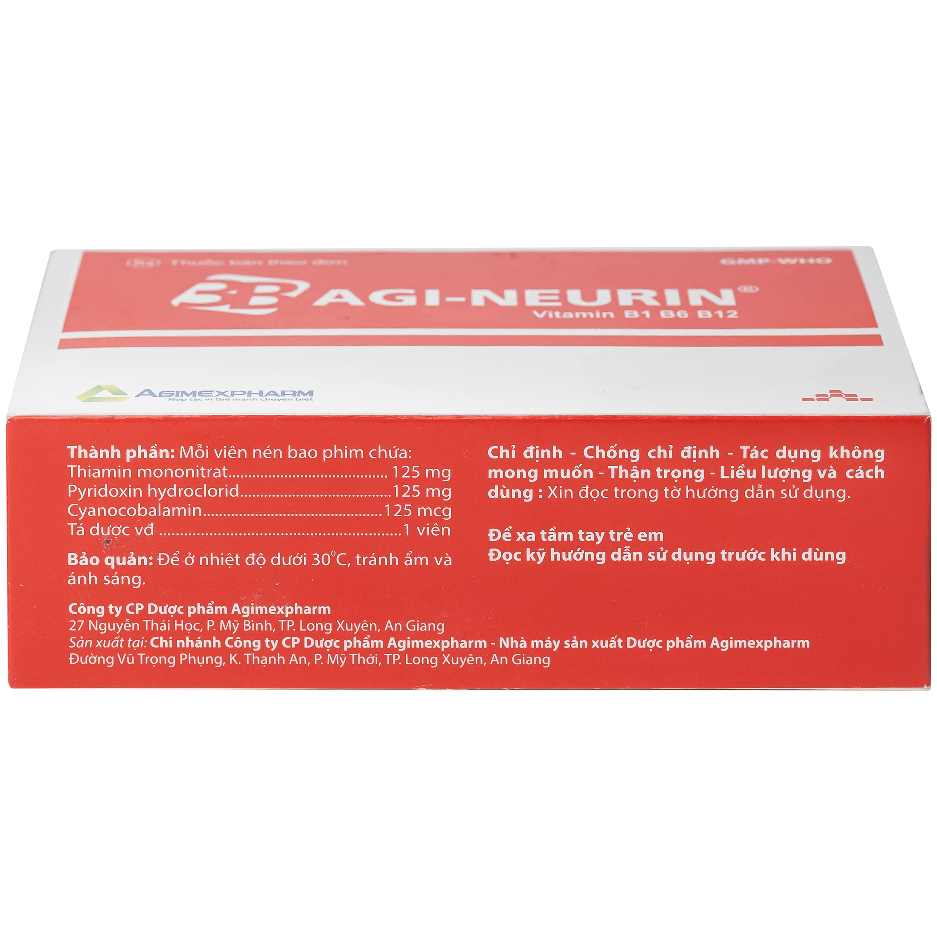Hình ảnh Thuốc 3B Agi-Neurin Agimexpharm điều trị các triệu chứng bệnh và các rối loạn do thiếu vitamin b1, b6, b12 (10 vỉ x 10 viên)