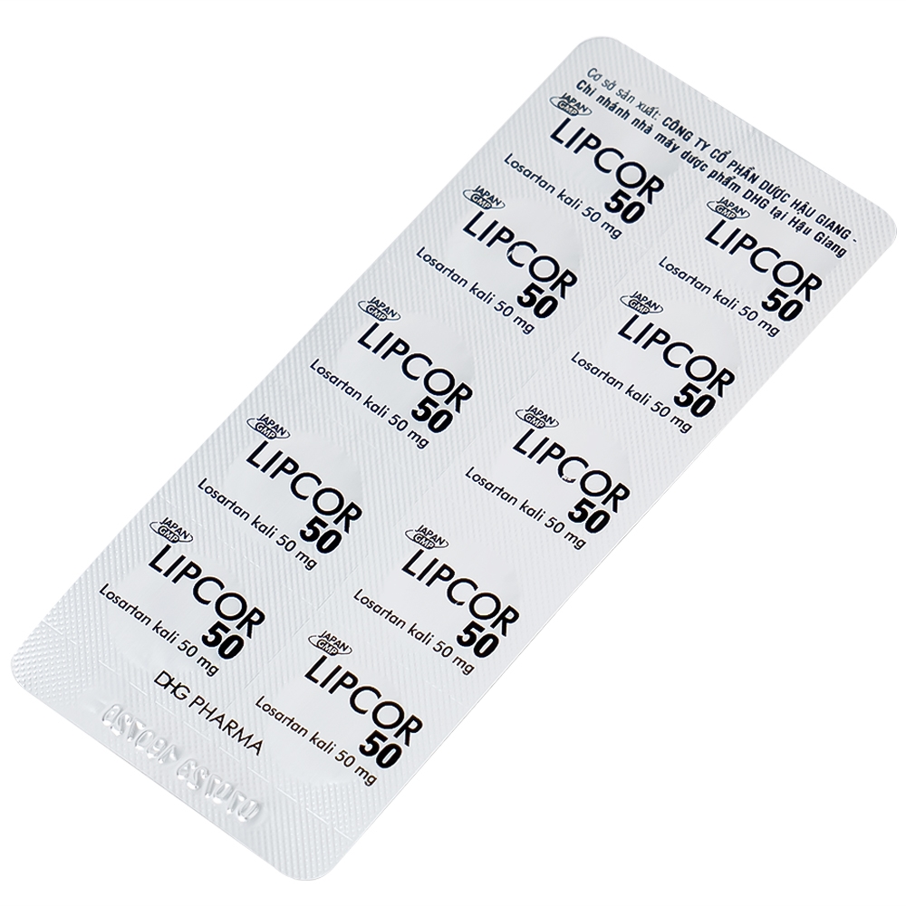 Hình ảnh Viên nén Lipcor 50 DHG Pharma điều trị tăng huyết áp (3 vỉ x 10 viên)
