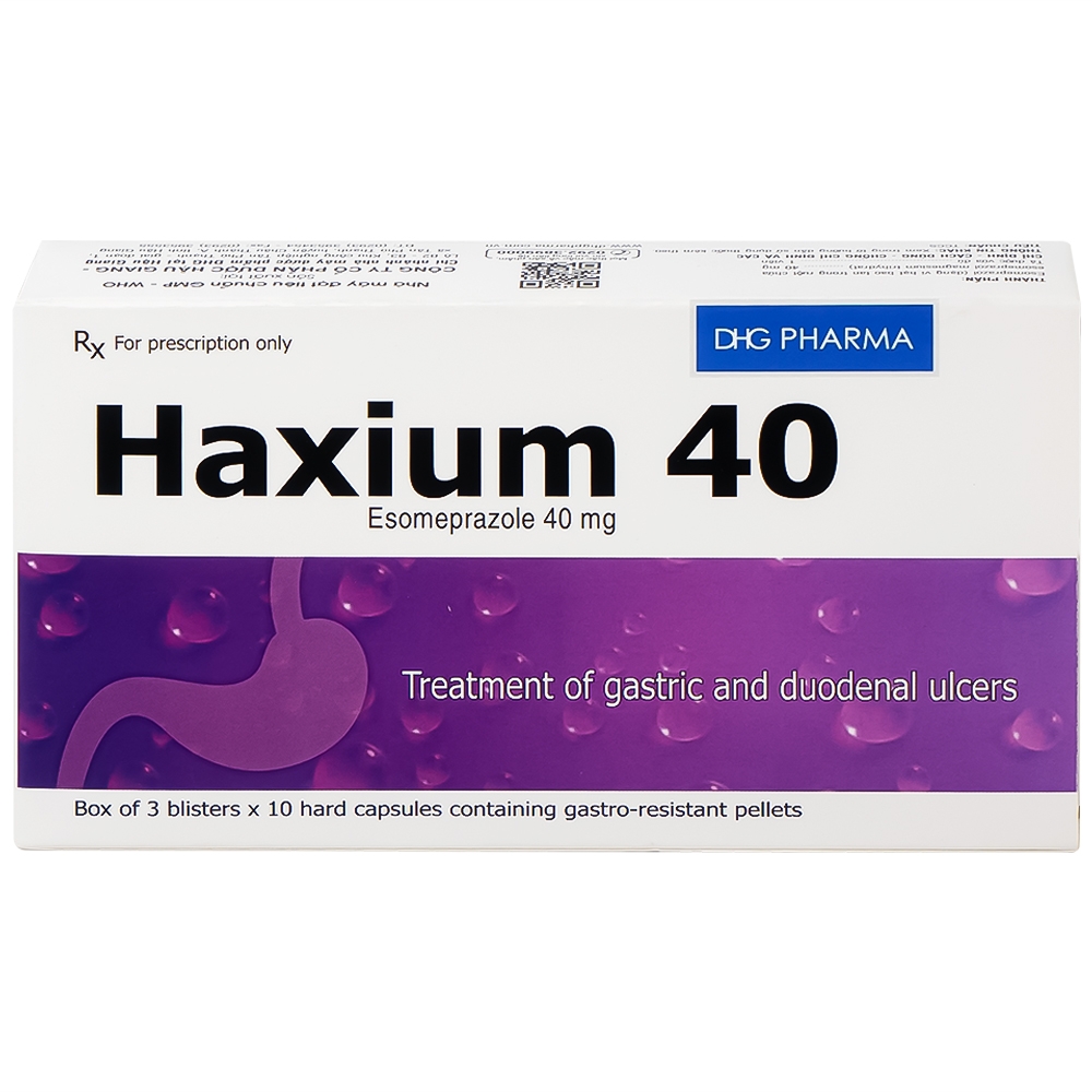 Hình ảnh Thuốc Haxium 40 DHG hỗ trợ phòng và điều trị loét dạ dày - tá tràng (3 vỉ x 10 viên)