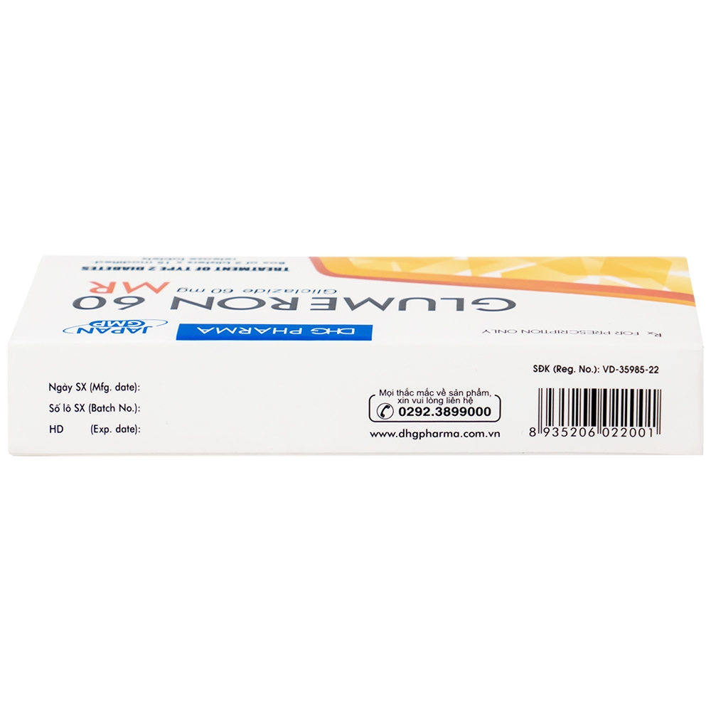 Hình ảnh Thuốc Glumeron 60 MR DHG điều trị đái tháo đường típ 2 (2 vỉ x 15 viên)