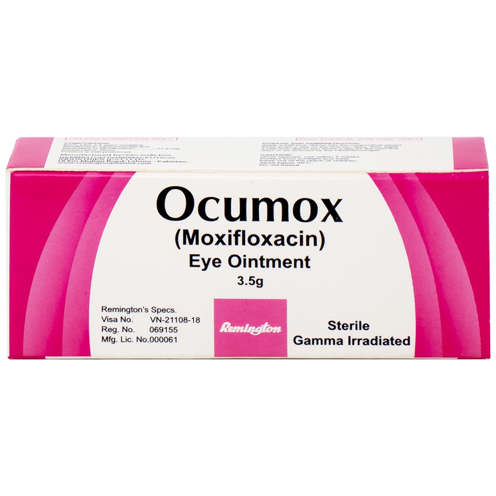 Hình ảnh Thuốc mỡ tra mắt Ocumox Remington điều trị viêm kết mạc
