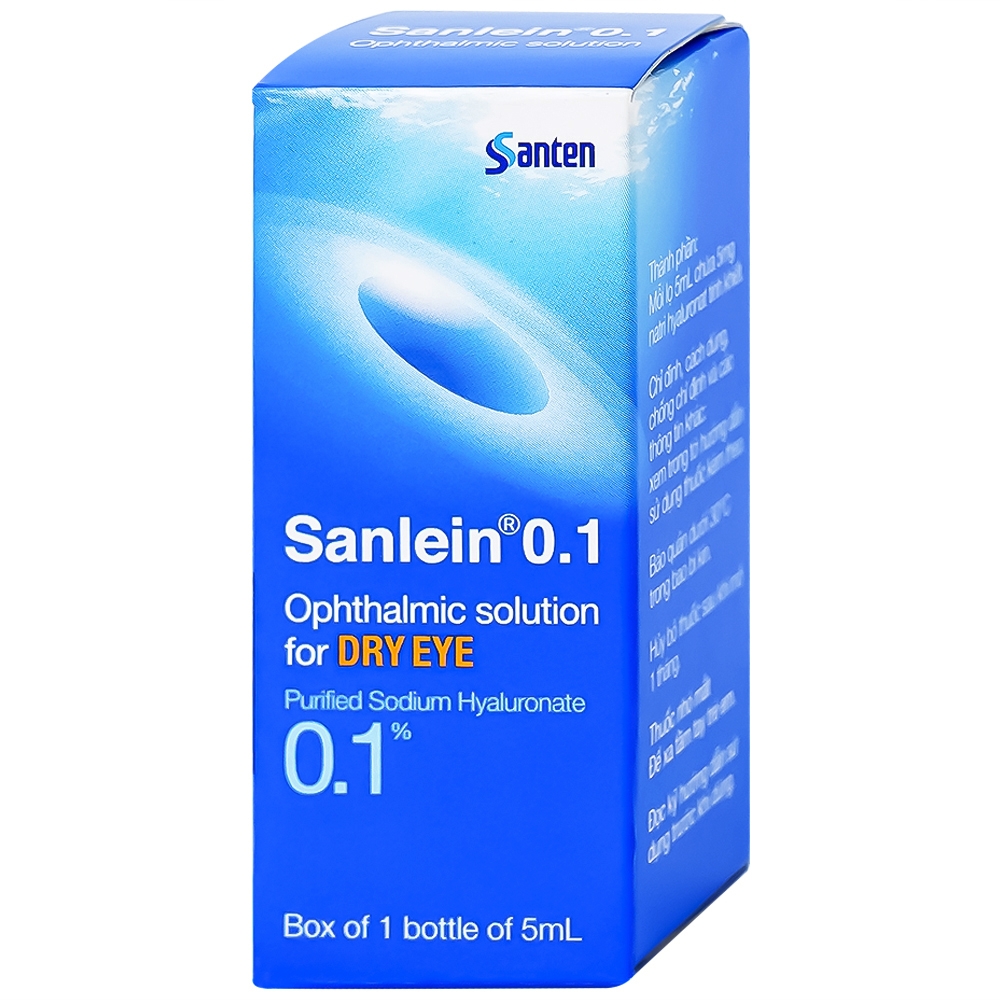 Hình ảnh Thuốc nhỏ mắt Sanlein 0.1% Santen hỗ trợ điều trị rối loạn biểu mô kết giác mạc (5ml)