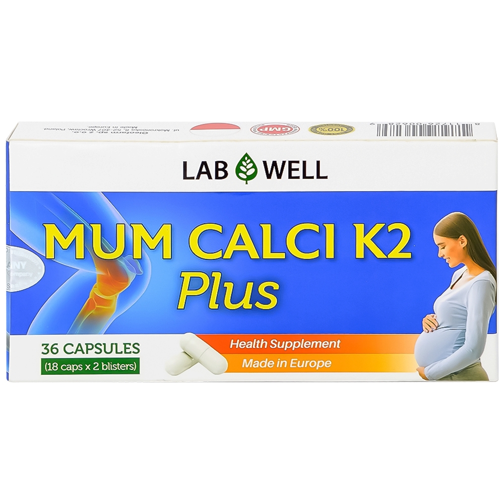 Hình ảnh Viên uống Mum Calci K2 Plus Lab Well bổ sung canxi cho phụ nữ mang thai và cho con bú (2 vỉ x 18 viên)