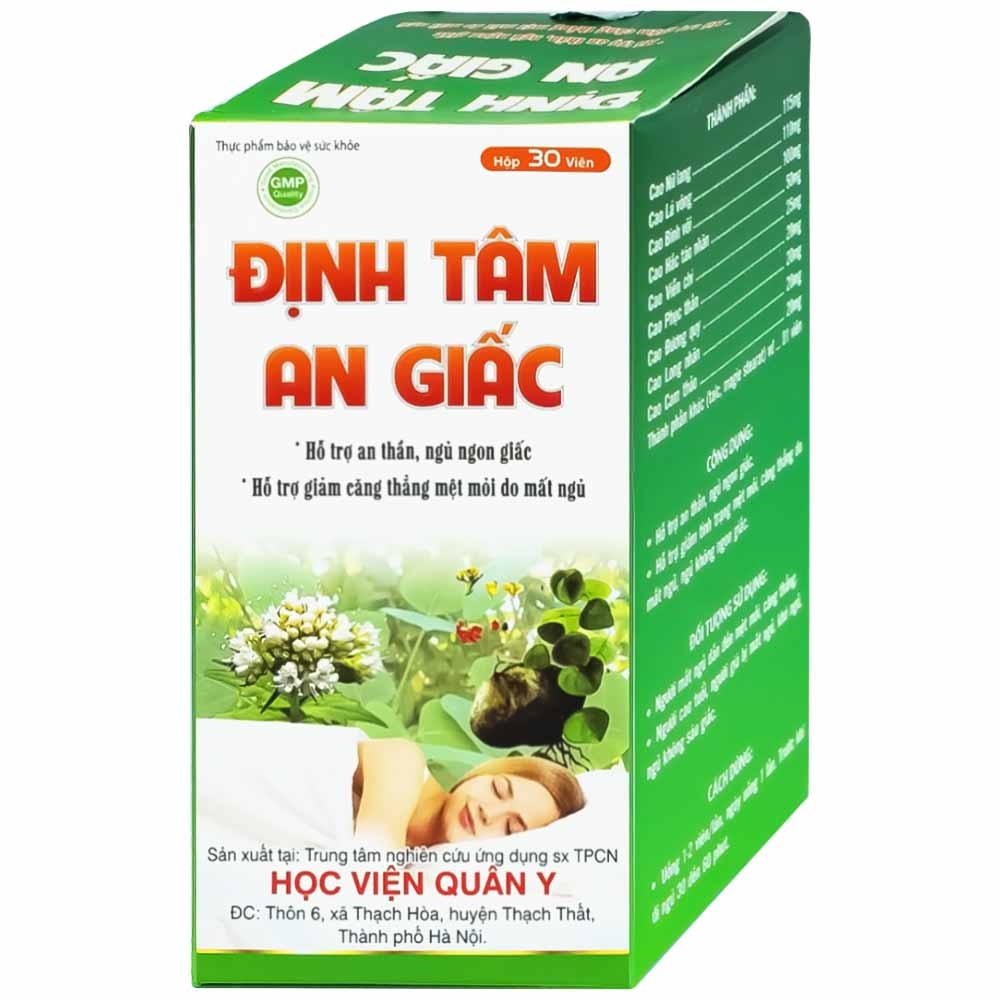 Hình ảnh Viên uống Định Tâm An Giấc HVQY hỗ trợ an thần, ngủ ngon giấc (30 viên)
