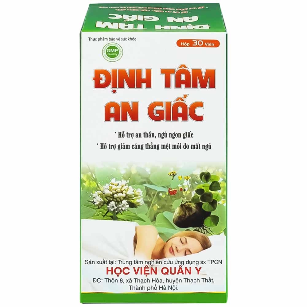 Hình ảnh Viên uống Định Tâm An Giấc HVQY hỗ trợ an thần, ngủ ngon giấc (30 viên)