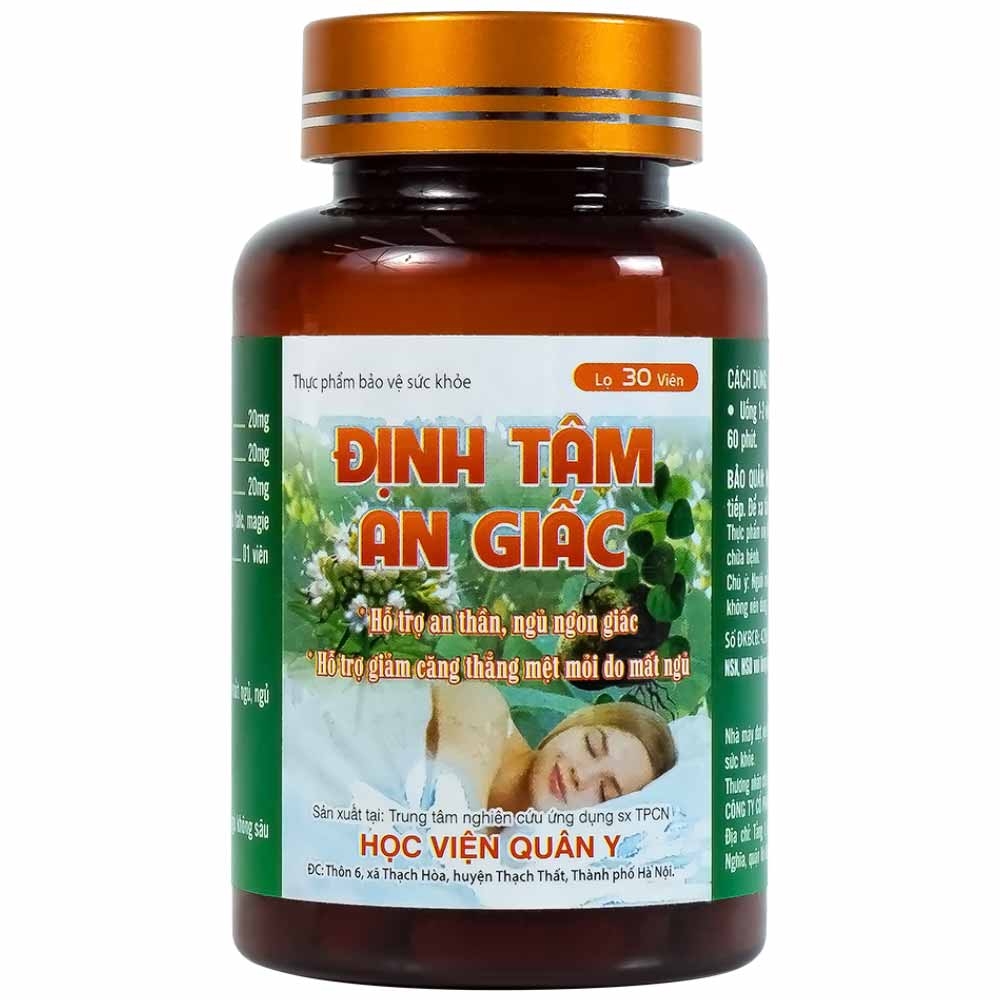 Hình ảnh Viên uống Định Tâm An Giấc HVQY hỗ trợ an thần, ngủ ngon giấc (30 viên)