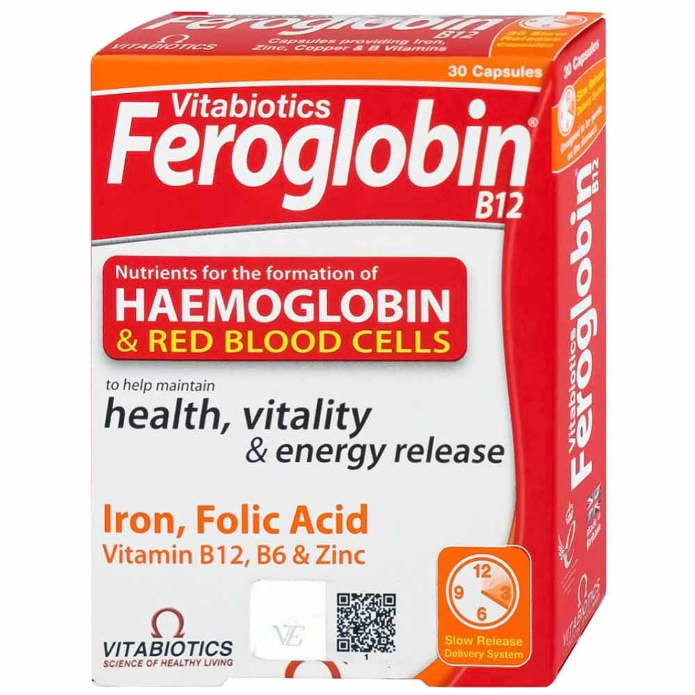 Hình ảnh Viên uống Feroglobin B12 Vitabiotics hỗ trợ tăng khả năng tạo máu, tăng cường sức khỏe (30 viên)
