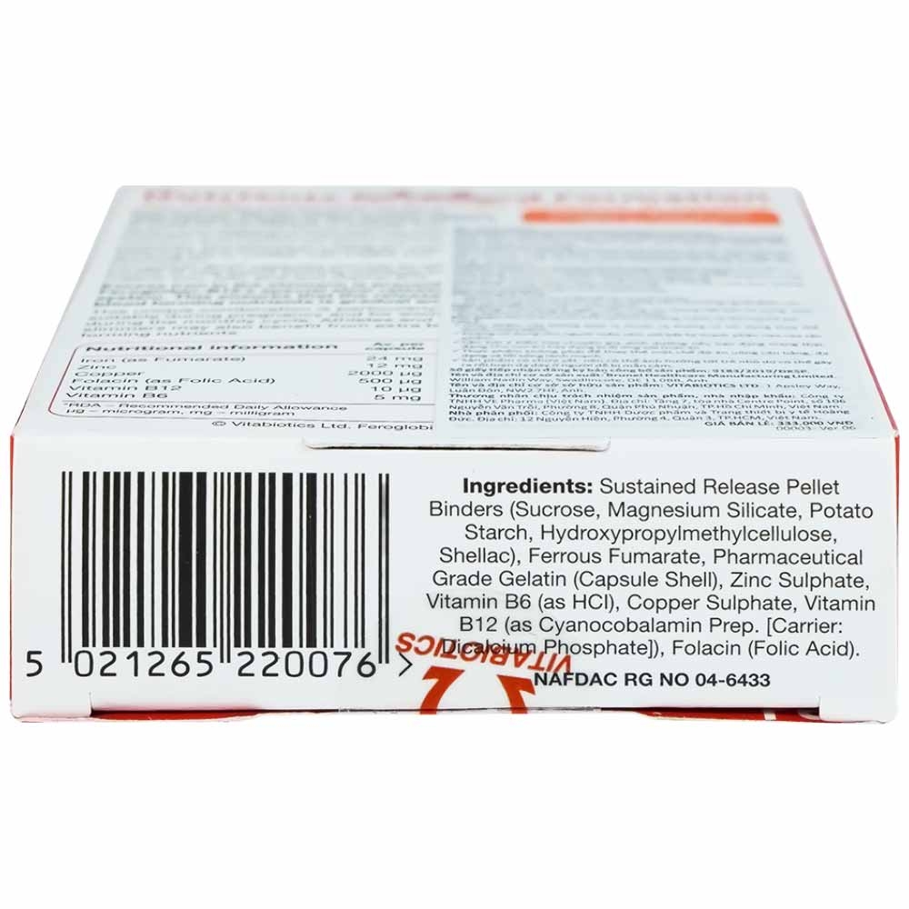 Hình ảnh Viên uống Feroglobin B12 Vitabiotics hỗ trợ tăng khả năng tạo máu, tăng cường sức khỏe (30 viên)
