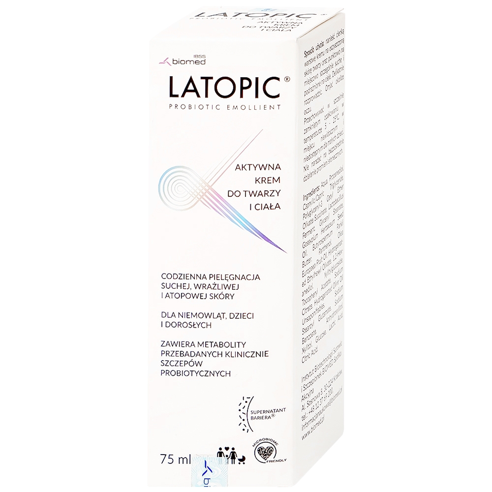 Hình ảnh Kem dưỡng ẩm Latopic Face And Body Cream làm dịu ngứa da dị ứng, kích ứng da, giảm thô ráp da (75ml)