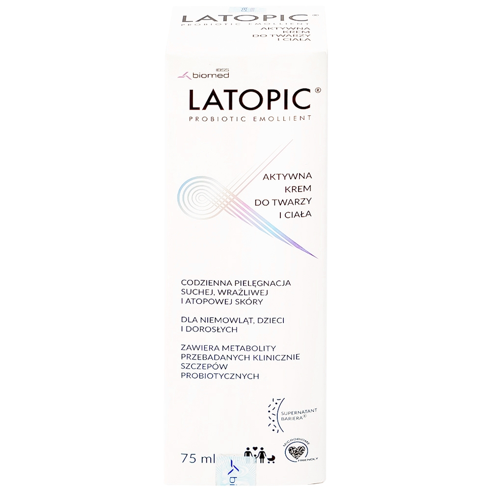 Hình ảnh Kem dưỡng ẩm Latopic Face And Body Cream làm dịu ngứa da dị ứng, kích ứng da, giảm thô ráp da (75ml)