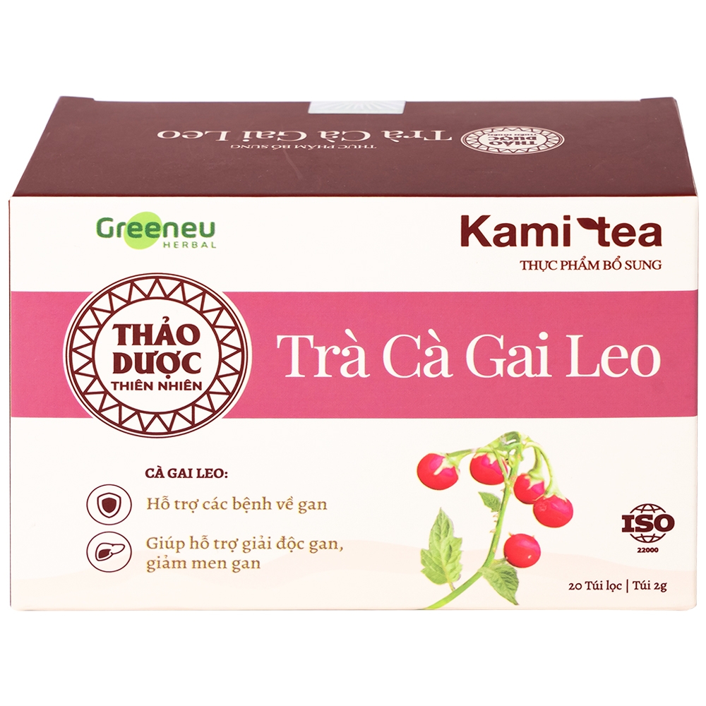 Hình ảnh Trà Cà Gai Leo Kami tea hỗ trợ các bệnh về gan, giải độc gan, giảm men gan (20 túi)