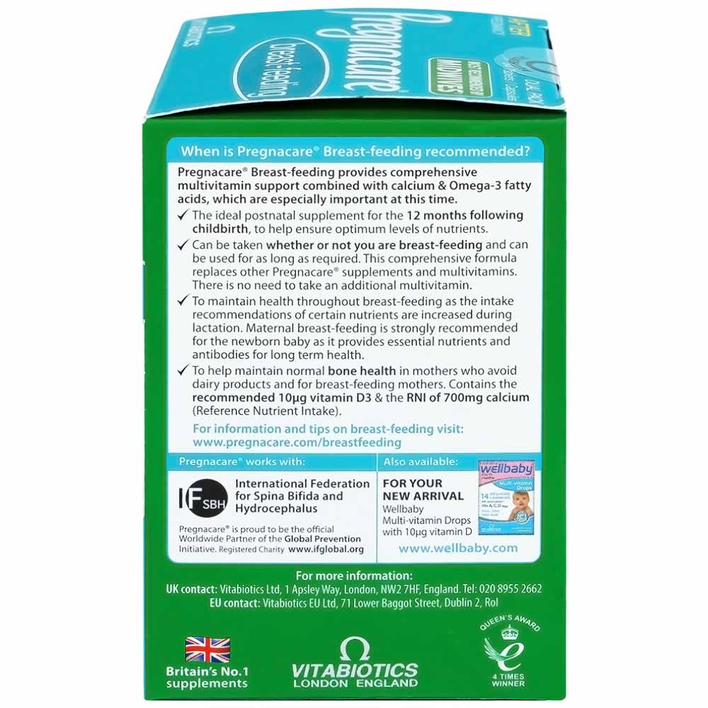 Hình ảnh Viên uống Pregnacare Breast Feeding Vitabiotics bổ sung vitamin và khoáng chất cho phụ nữ cho con bú (6 vỉ x 14 viên)