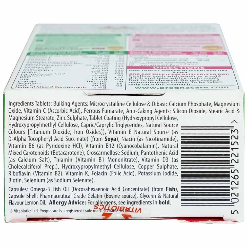 Hình ảnh Viên uống Pregnacare Plus Omega-3 Vitabiotics bổ sung Vitamin, Omega-3 và khoáng chất (56 viên)