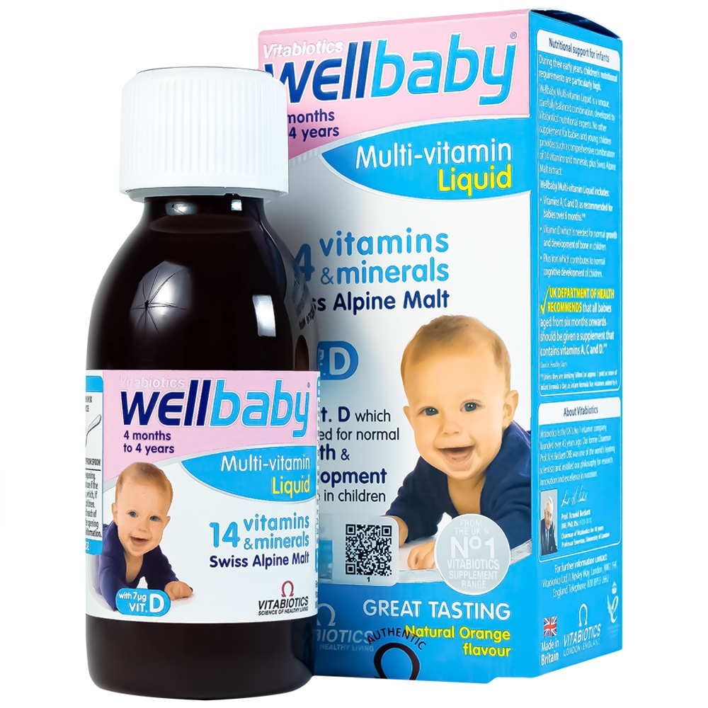 Hình ảnh Siro Wellbaby Multi-Vitamin Liquid Vitabiotics bổ sung vitamin và khoáng chất cho trẻ (150ml)