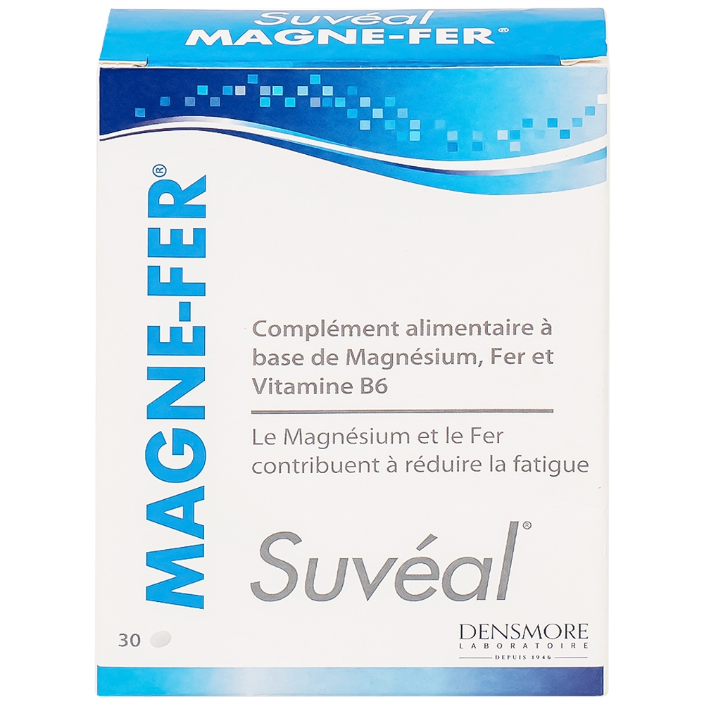 Hình ảnh Thực phẩm bảo vệ sức khỏe Magne-Fer Suvéal Densmore bổ sung magie, vitamin B6 và sắt cho cơ thể (2 vỉ x 15 viên x 37g)