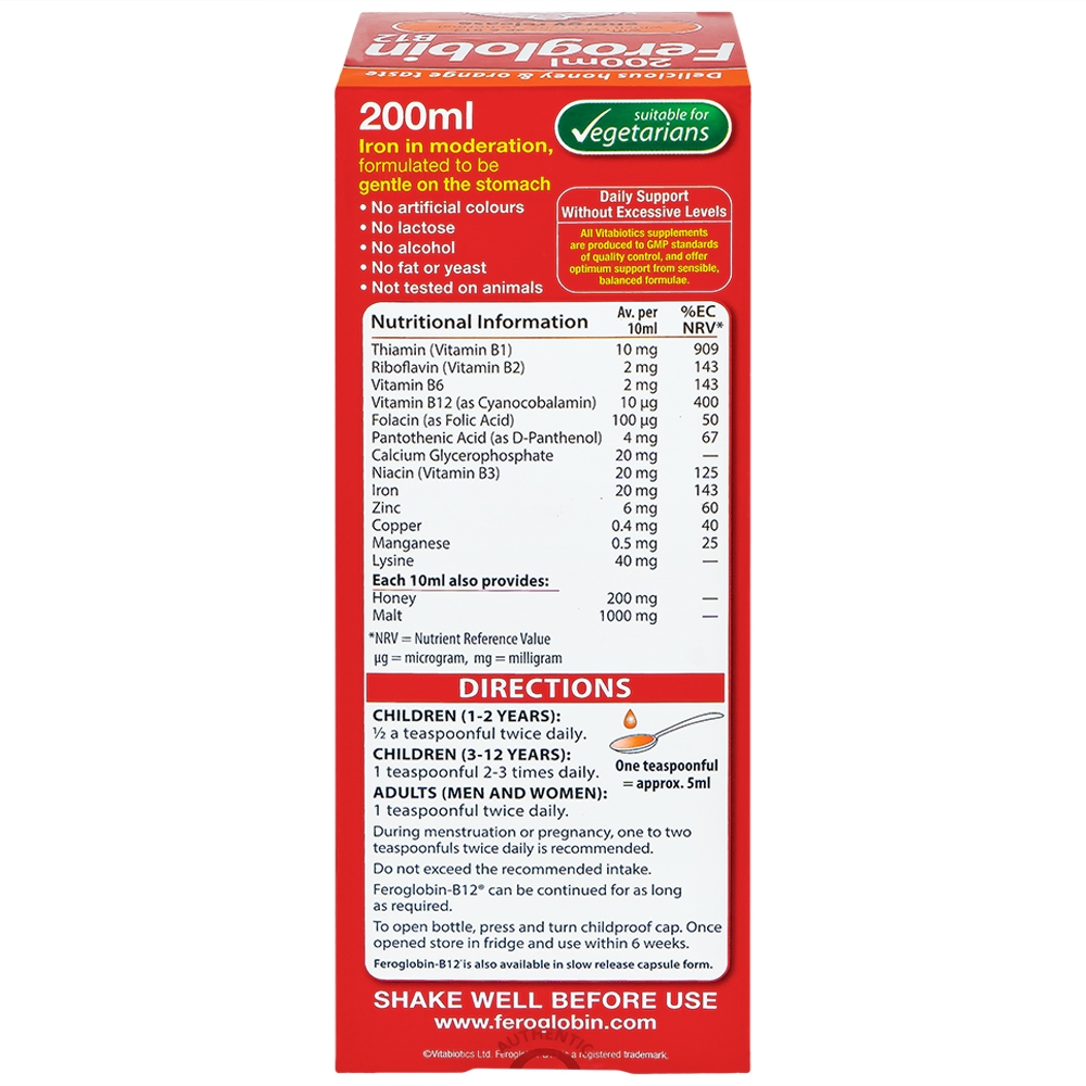 Hình ảnh Dung dịch Feroglobin B12 Vitabiotics hỗ trợ tăng khả năng tạo máu, tăng cường sức khỏe (200ml)