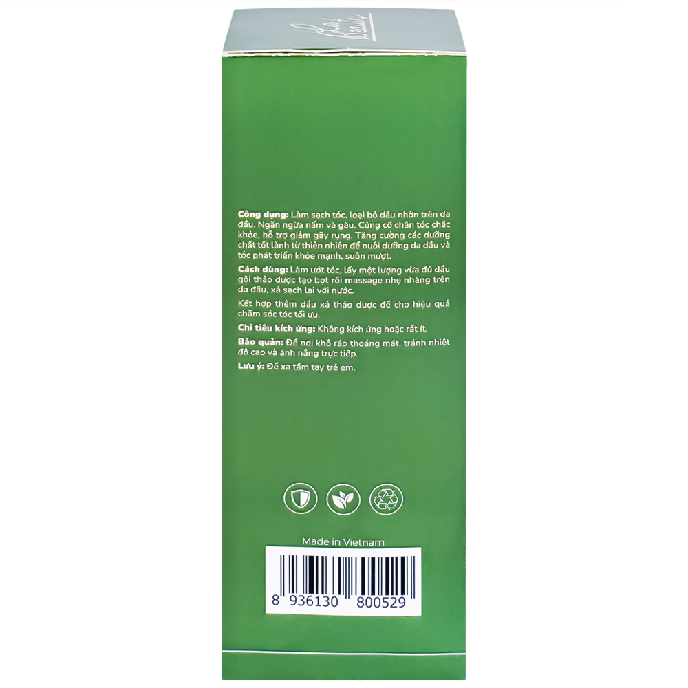 Hình ảnh Dầu gội thảo dược La Beauty loại bỏ dầu nhờn trên da đầu, ngăn nấm, gàu và giảm gãy rụng (300ml)