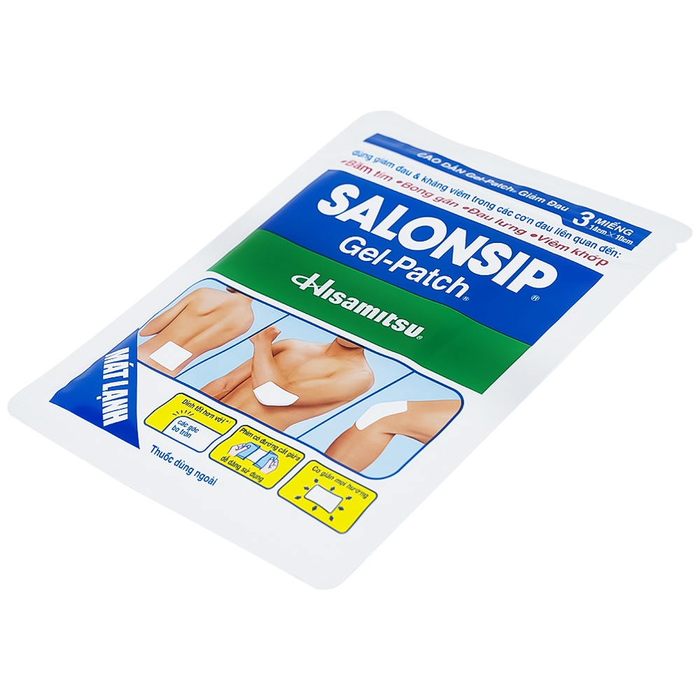 Hình ảnh Cao dán Salonsip Gel - Patch Hisamitsu giảm đau, kháng viêm do mỏi cơ, đau cơ (8 gói x 3 miếng)