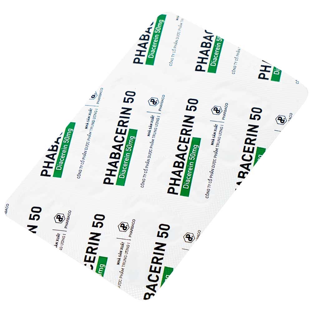 Hình ảnh Thuốc uống Phabacerin 50 Pharbaco điều trị thoái hóa khớp (3 vỉ x 10 viên)