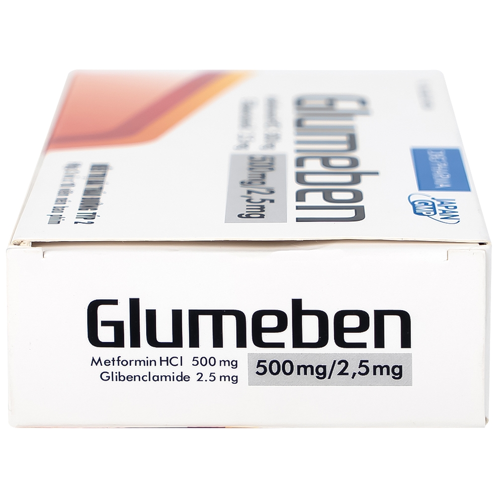 Hình ảnh Thuốc Glumeben 500mg/2,5mg DHG điều trị đái tháo đường típ 2 (3 vỉ x 10 viên)