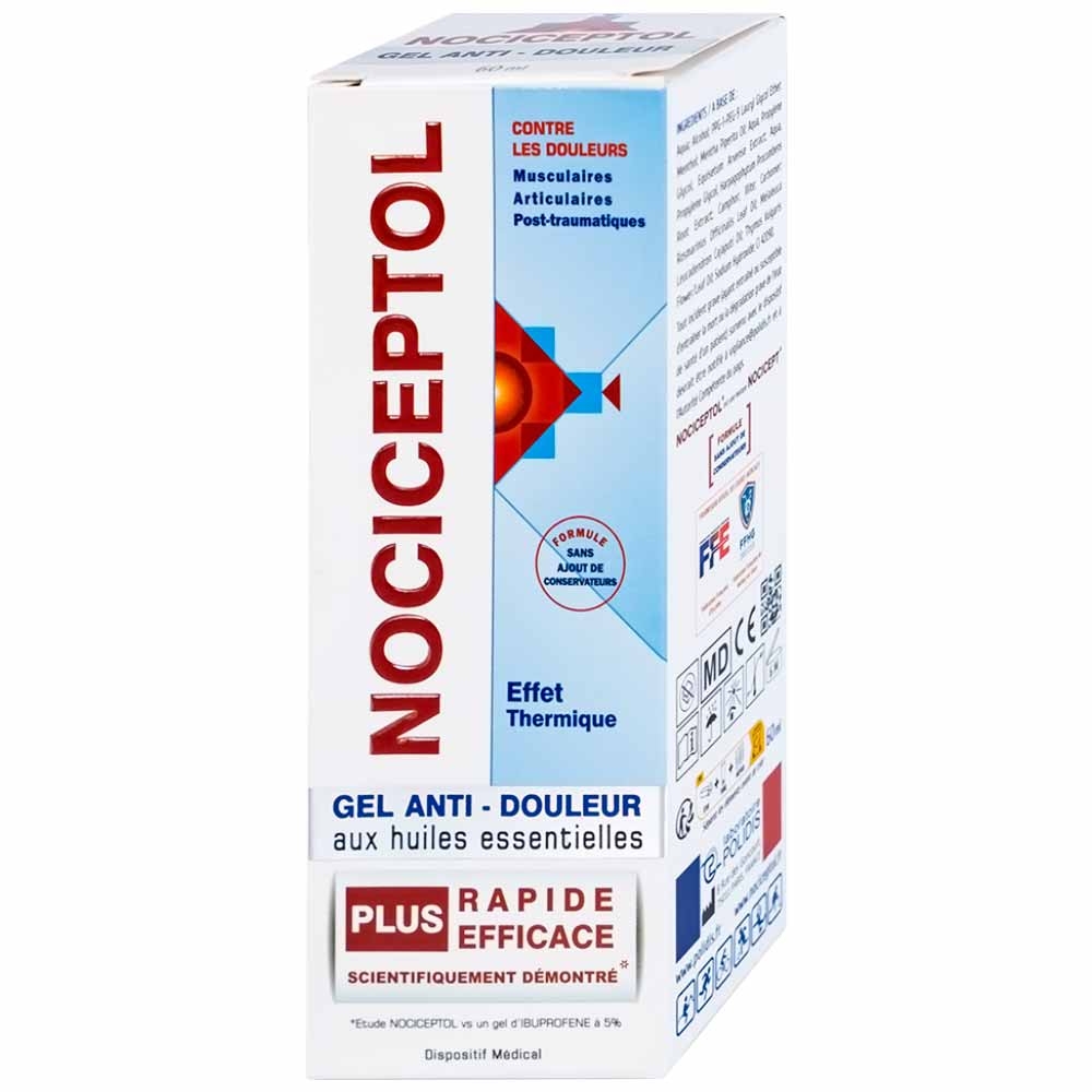 Hình ảnh Gel bôi ngoài da Nociceptol Gel giảm đau, nhức, mỏi cơ, xương, khớp, chấn thương, giảm bầm tím, sưng nề (60ml)