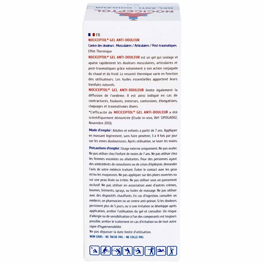 Hình ảnh Gel bôi ngoài da Nociceptol Gel giảm đau, nhức, mỏi cơ, xương, khớp, chấn thương, giảm bầm tím, sưng nề (60ml)