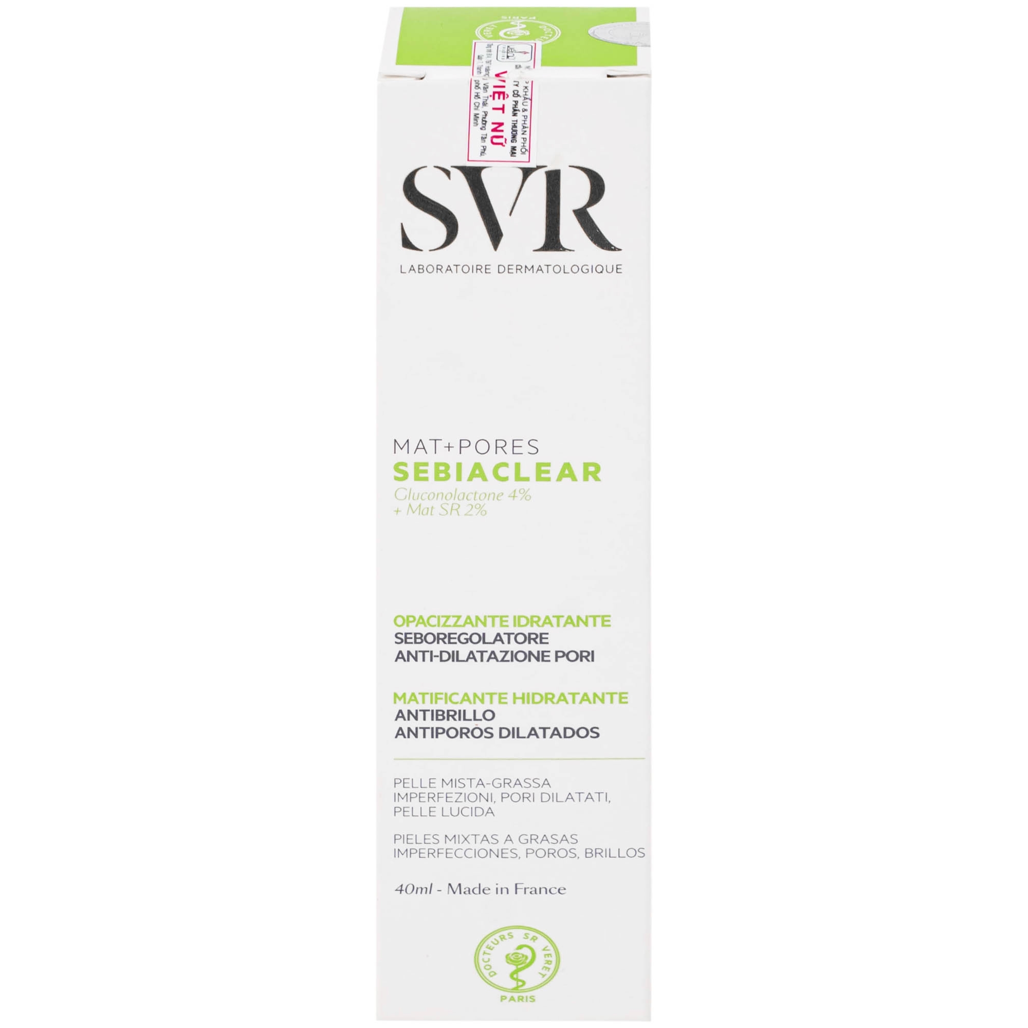 Hình ảnh Kem SVR Sebiaclear Mat And Pores điều hòa bã nhờn, dưỡng ẩm, thu nhỏ lỗ chân lông (40ml)