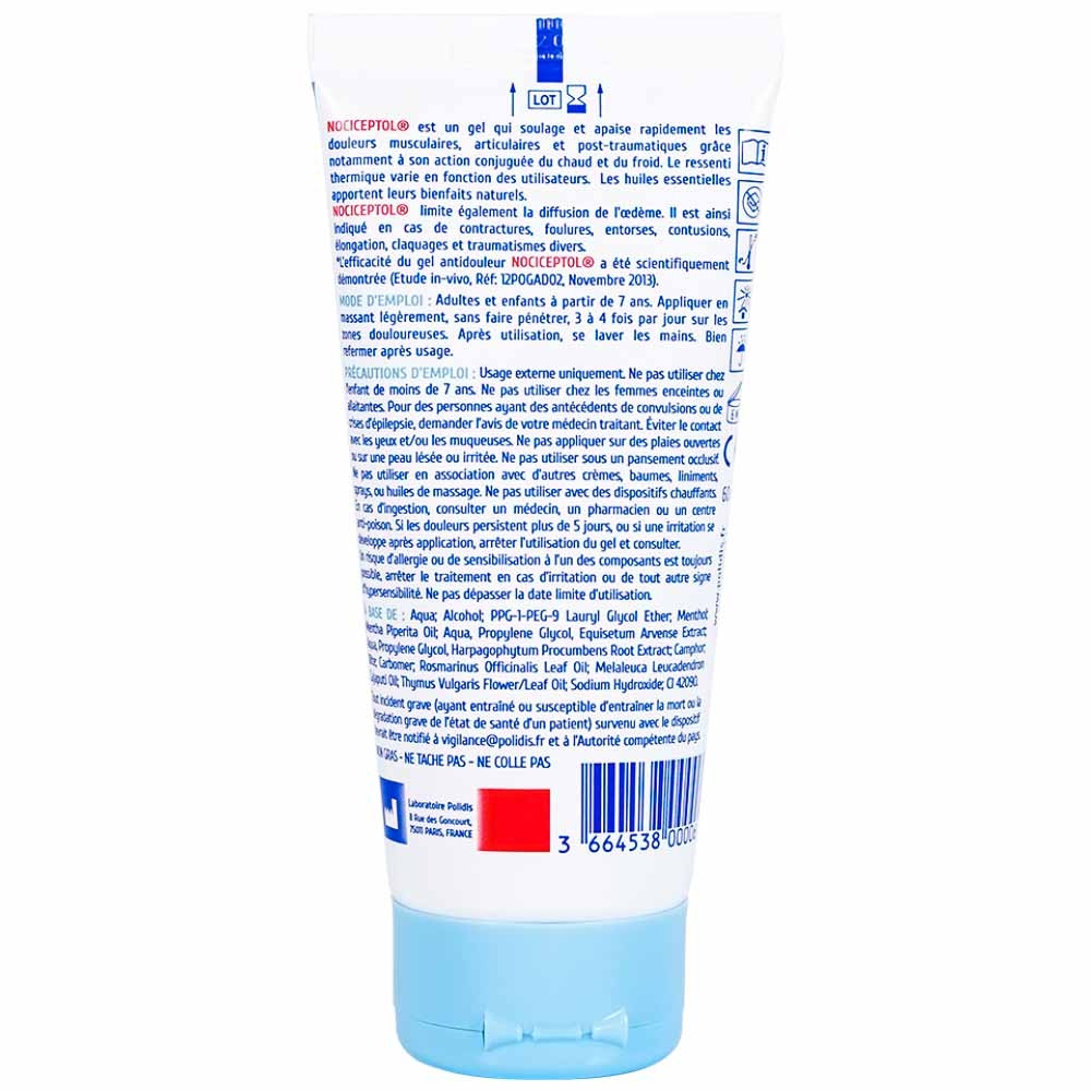 Hình ảnh Gel bôi ngoài da Nociceptol Gel giảm đau, nhức, mỏi cơ, xương, khớp, chấn thương, giảm bầm tím, sưng nề (60ml)