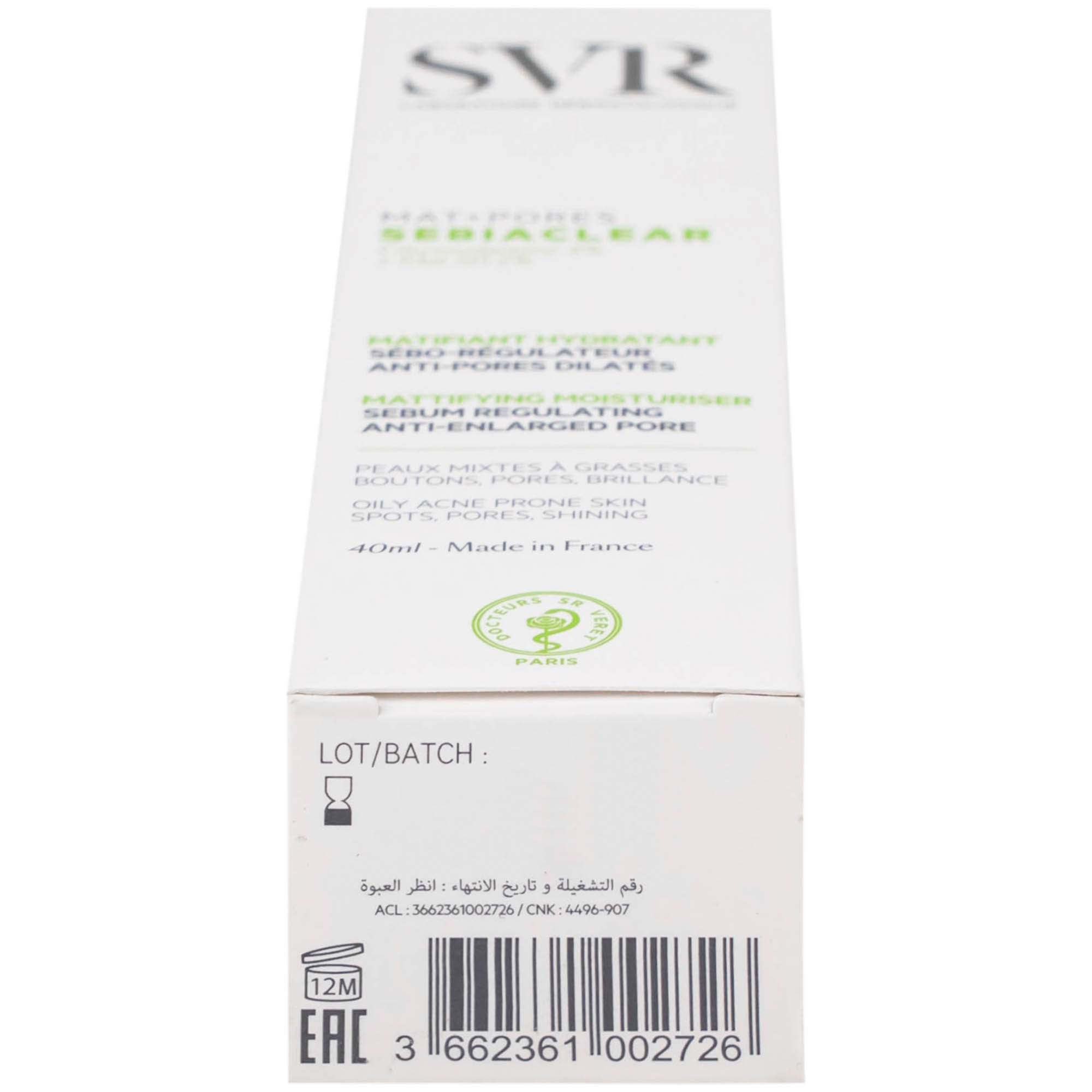 Hình ảnh Kem SVR Sebiaclear Mat And Pores điều hòa bã nhờn, dưỡng ẩm, thu nhỏ lỗ chân lông (40ml)