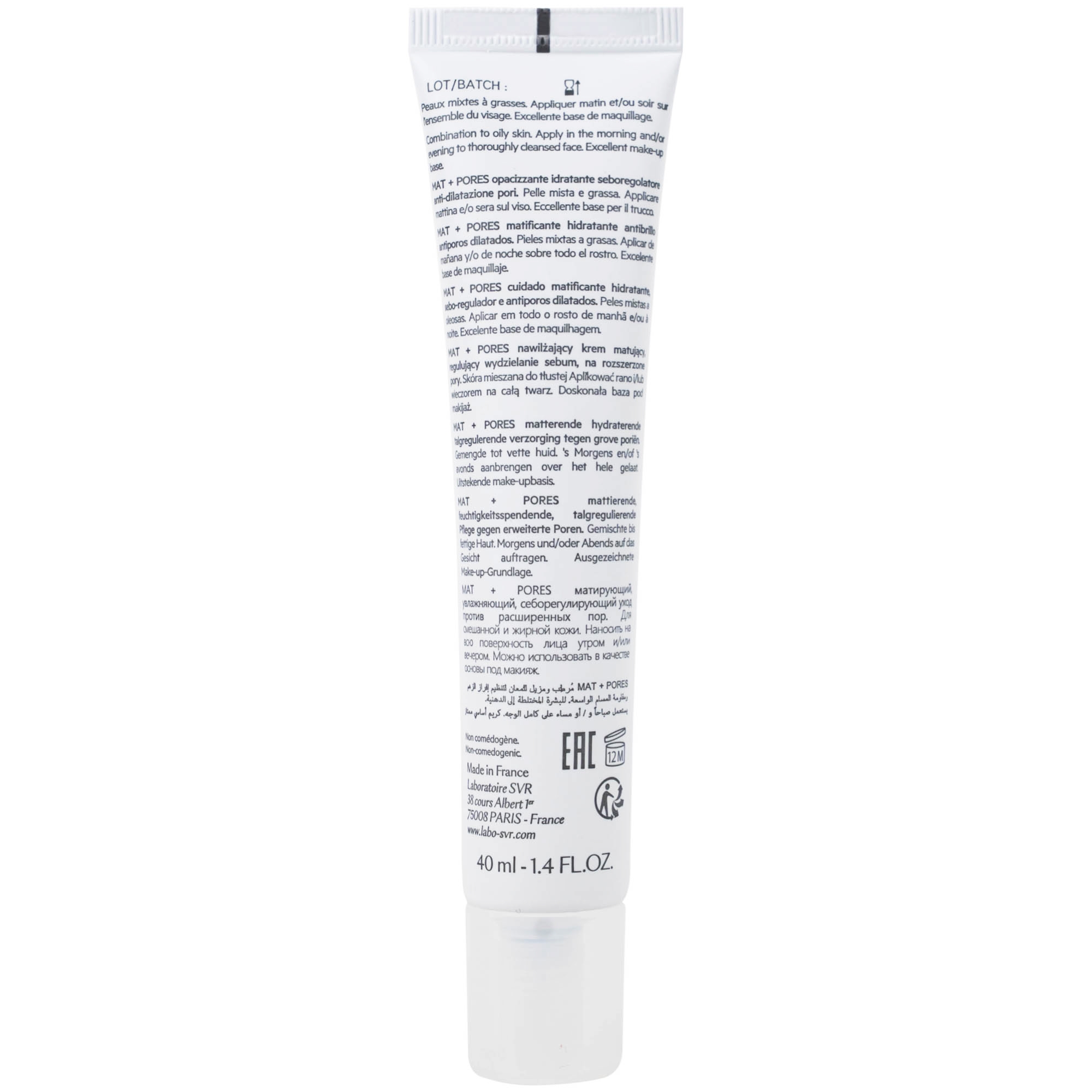 Hình ảnh Kem SVR Sebiaclear Mat And Pores điều hòa bã nhờn, dưỡng ẩm, thu nhỏ lỗ chân lông (40ml)