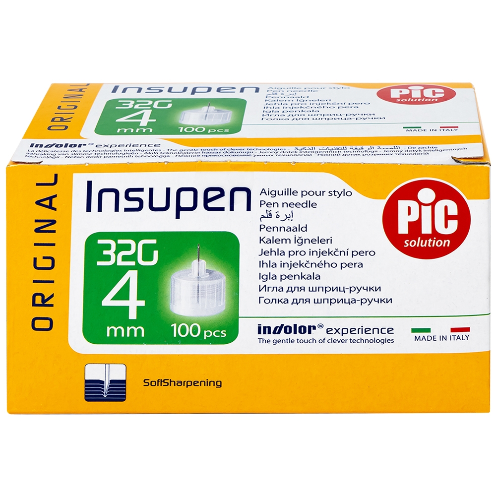 Hình ảnh Đầu kim tiêm tiểu đường PIC Insupen Original dùng để gắn vào đầu bút tiêm insulin (100 Cái)