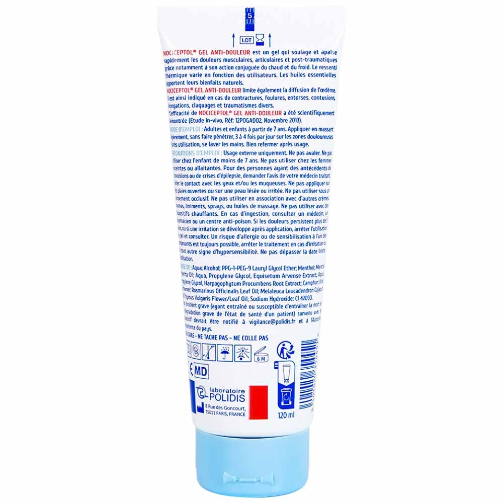 Hình ảnh Gel bôi ngoài da Nociceptol Gel Anti-Douleur Polidis giảm đau, nhức, mỏi cơ (120ml)