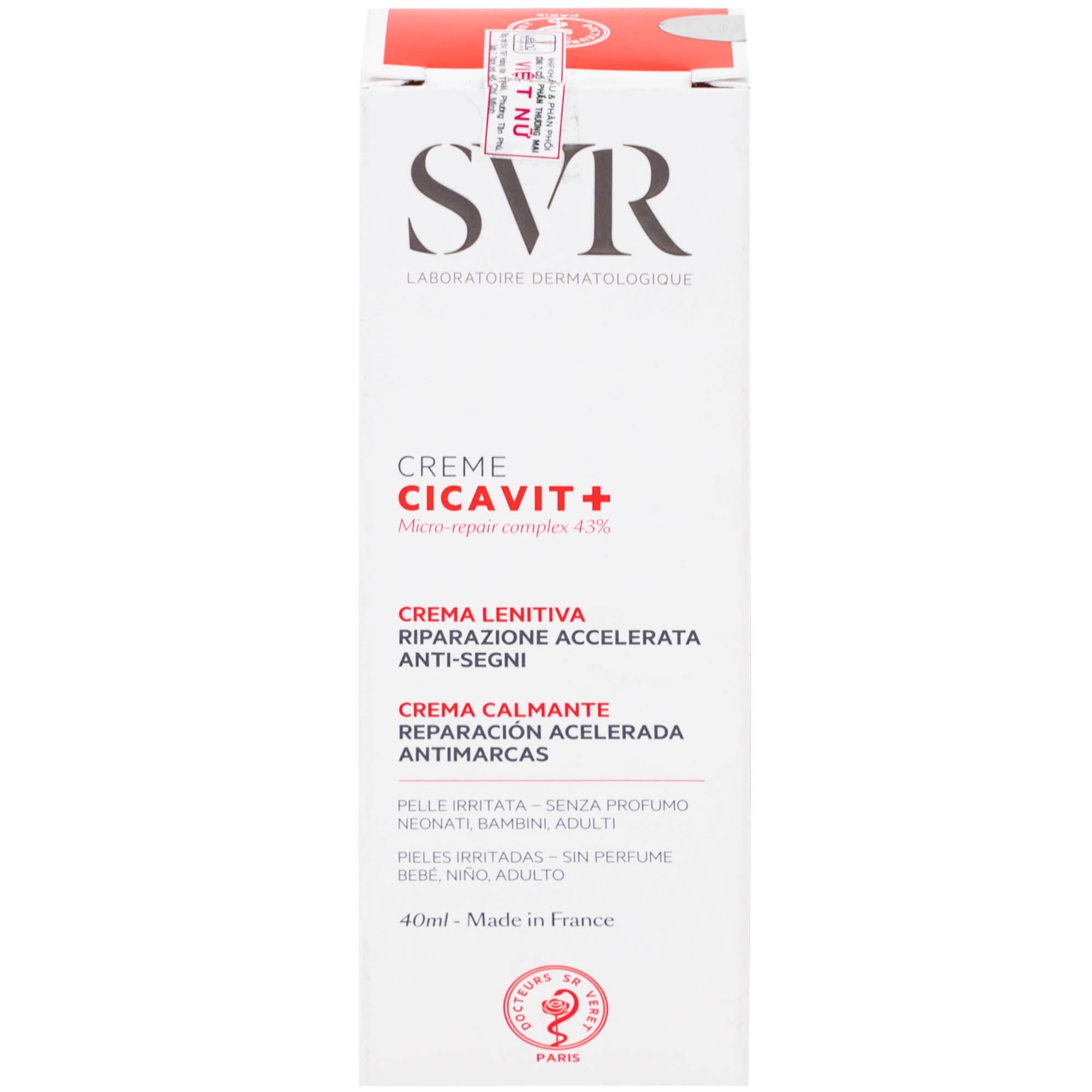 Hình ảnh Kem bôi SVR Cicavit+ Creme dưỡng ẩm và làm dịu cho các trường hợp khô da, mẩn đỏ (40ml)