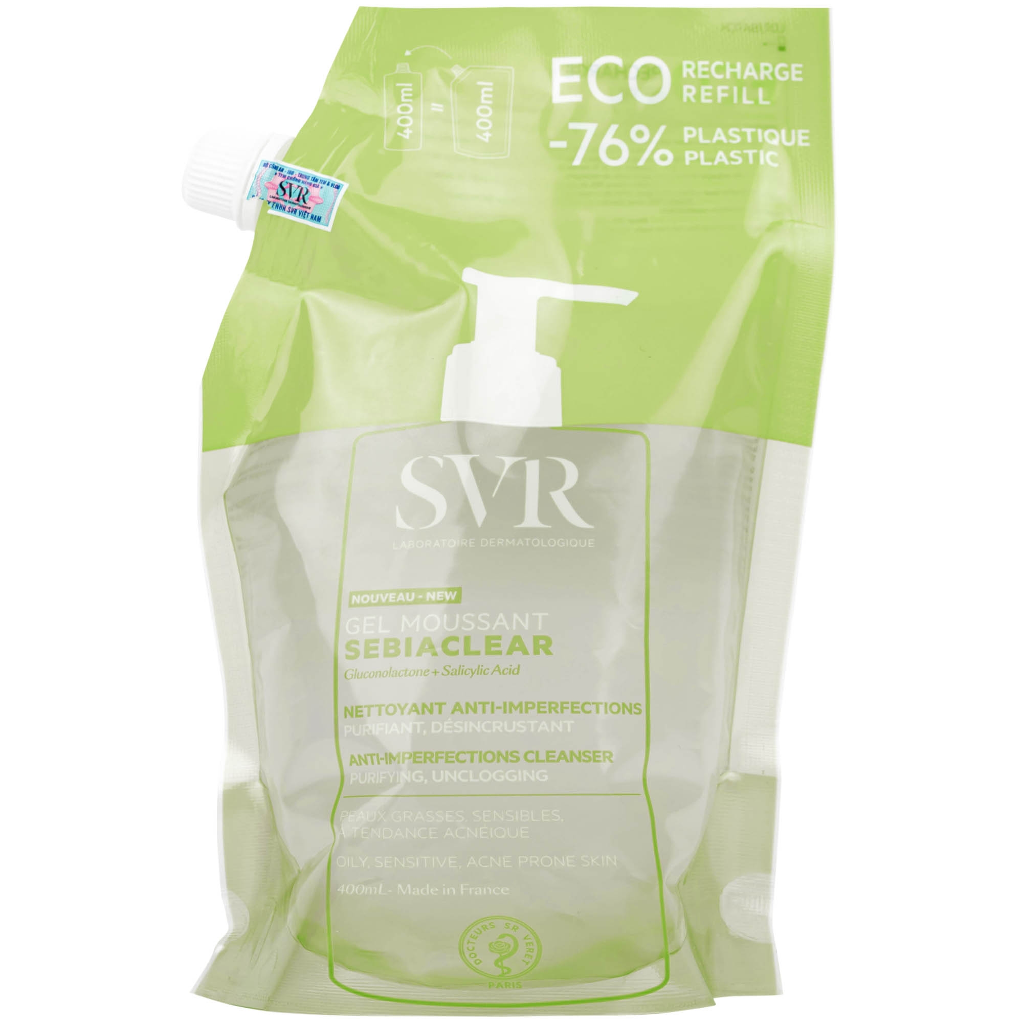 Hình ảnh Gel rửa mặt SVR Sebiaclear Moussant làm sạch và giảm dầu cho da dầu (400ml)