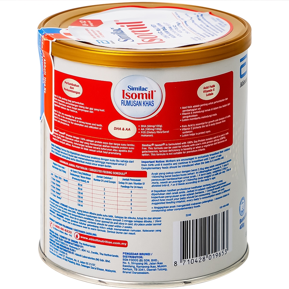 Hình ảnh Sữa bột Similac Isomil Abbott bổ sung dinh dưỡng cho trẻ 0 - 12 tháng (400g)