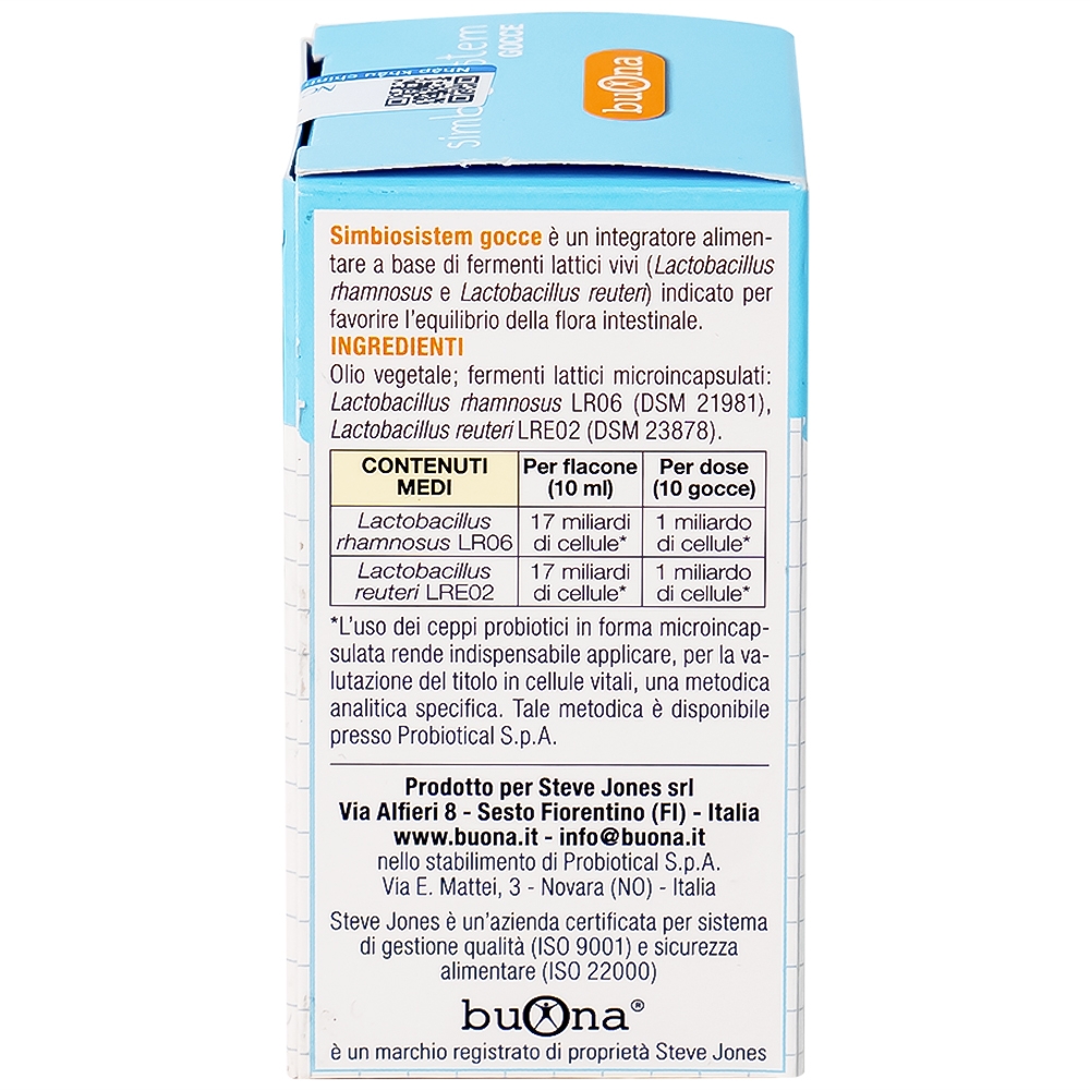 Hình ảnh Dung dịch Simbiosistem Gocce 10ml Buona bổ sung lợi khuẩn đường ruột