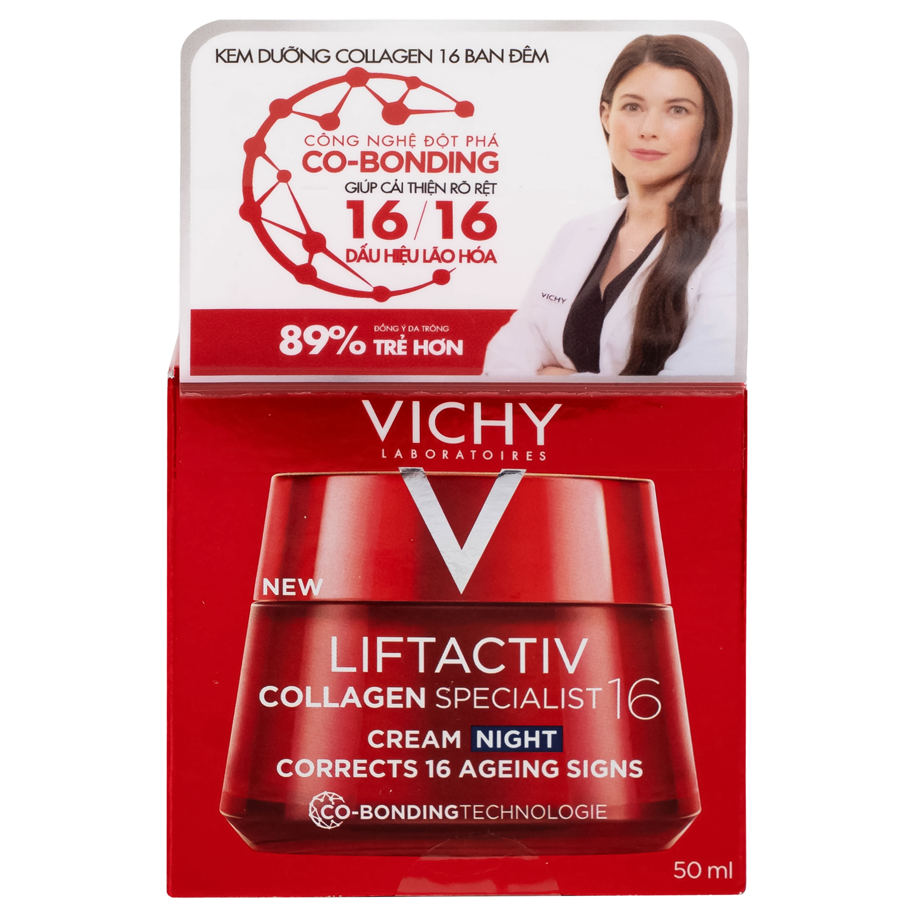Hình ảnh Kem bôi Vichy Liftactiv Collagen Specialist Night dưỡng sáng, ngừa lão hóa (50ml)